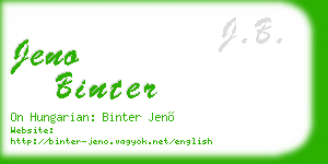jeno binter business card
